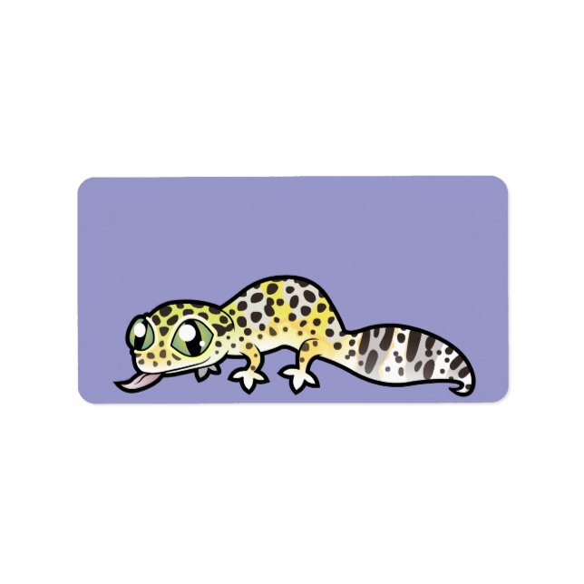 Tecknad leopardgecko adressetikett (Framsidan)