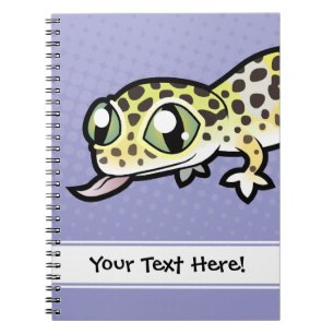 Tecknad leopardgecko anteckningsbok med spiral
