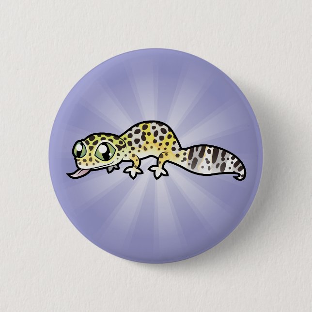 Tecknad leopardgecko knapp (Framsida)