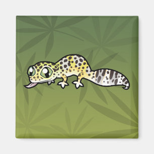 Tecknad leopardgecko magnet