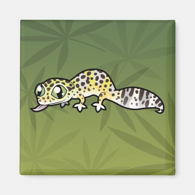 Tecknad leopardgecko magnet (Framsidan)