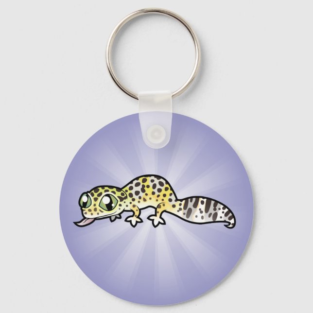 Tecknad leopardgecko nyckelring (Framsida)