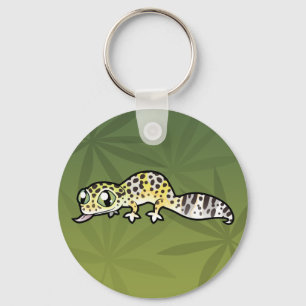 Tecknad leopardgecko nyckelring