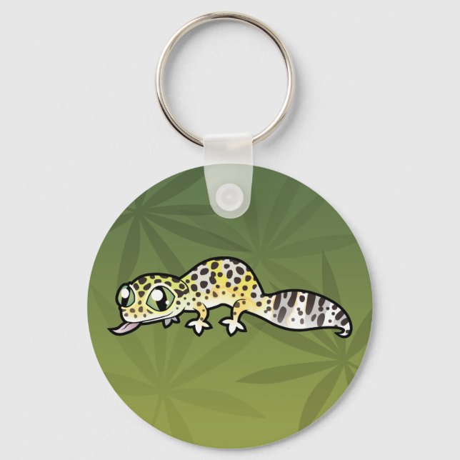 Tecknad leopardgecko nyckelring (Framsida)