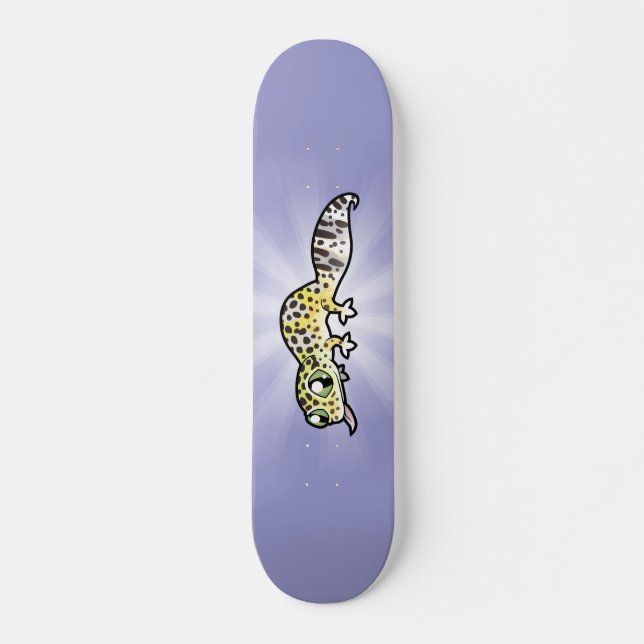 Tecknad leopardgecko old school skateboard bräda 18 cm (Framsida)