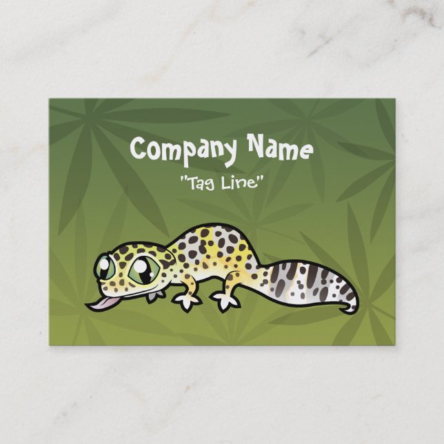 Tecknad leopardgecko visitkort (Framsida)