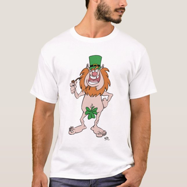 Tecknad Leprechaun St Patrick T-shirt (Framsida)