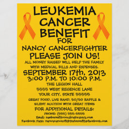 Tecknad Leukemi Cancer Benefit Flyer