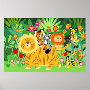 Tecknad Liger och Vänner poster