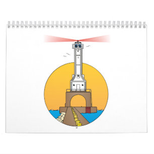 Tecknad Lighthouse-kalender Kalender