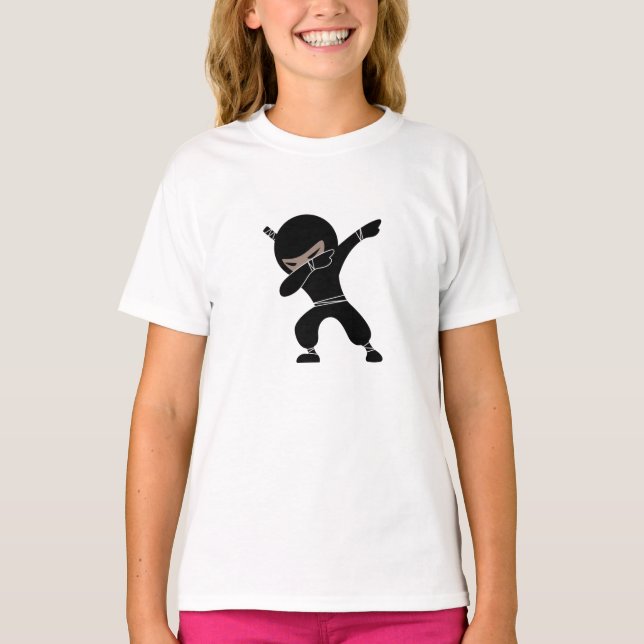 Tecknad Little Ninja Warrior T Shirt (Framsida)