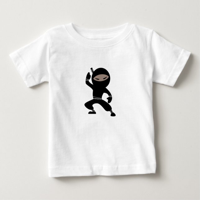 Tecknad Little Ninja Warrior T Shirt (Framsida)