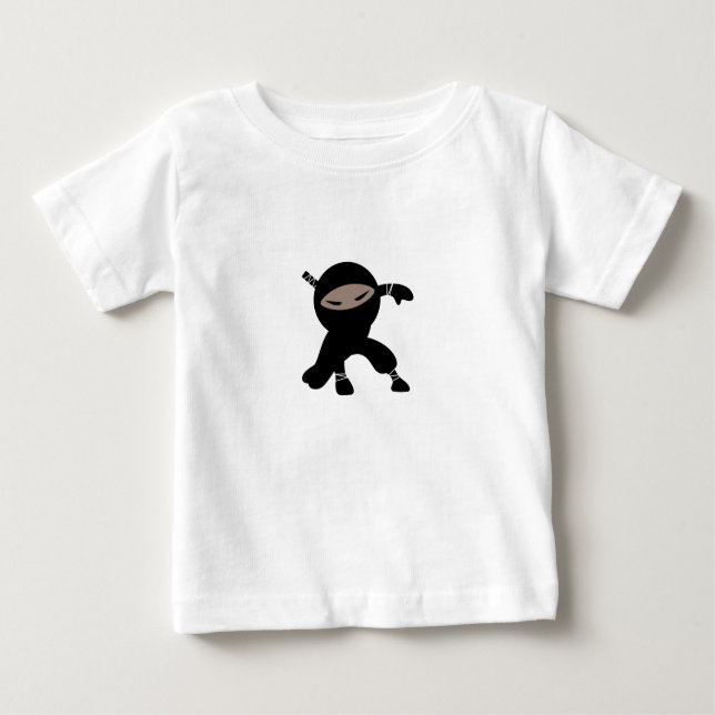 Tecknad Little Ninja Warrior T Shirt (Framsida)