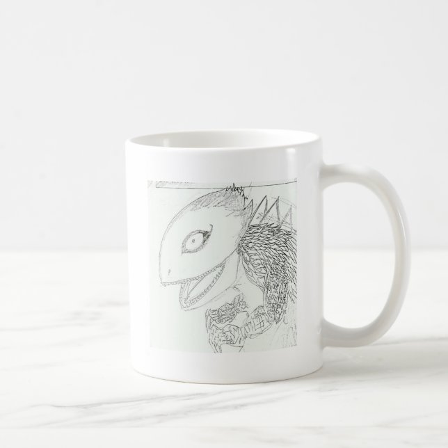 tecknad lizard monster kaffemugg (Höger)