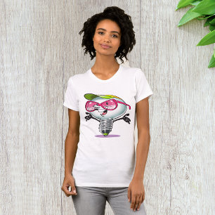 Tecknad Ljusbulb Womens T-Shirt