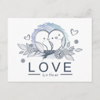 Tecknad Lovebird Lila Kärlek Bröllop