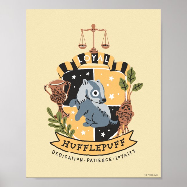 Tecknad Loyal Hufflepuff Poster (Framsidan)