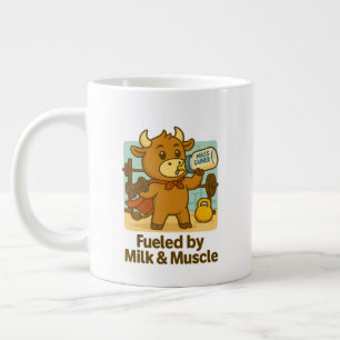 Tecknad: Lunj Bull - Fueled by Mjölk & Muscles Jumbo Mugg