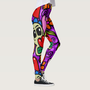 Tecknad lustig clown ansikte leggings