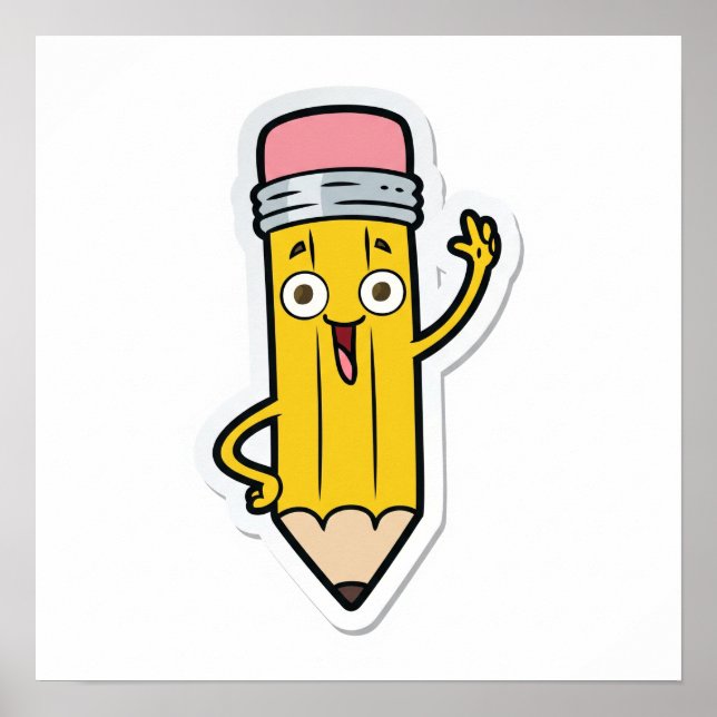 Tecknad Lycklig Poster (Framsidan)