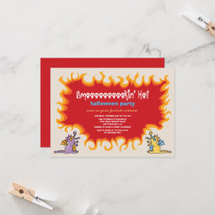 Tecknad Magic Dragons Breathe Fire Halloween fest Inbjudningar