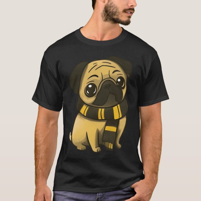 Tecknad magisk valp Mops T Shirt (Framsida)