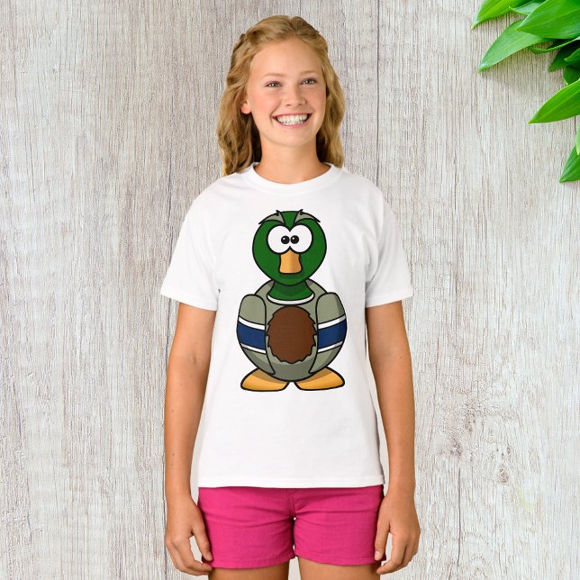Tecknad Mallard Anka Girls T-Shirt (Skapare uppladdad)