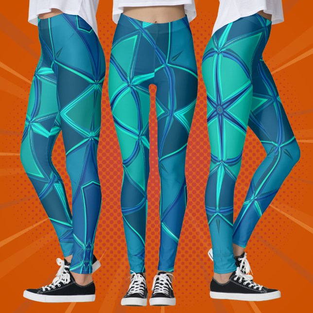 Tecknad Mandala Blue Leggings (Skapare uppladdad)