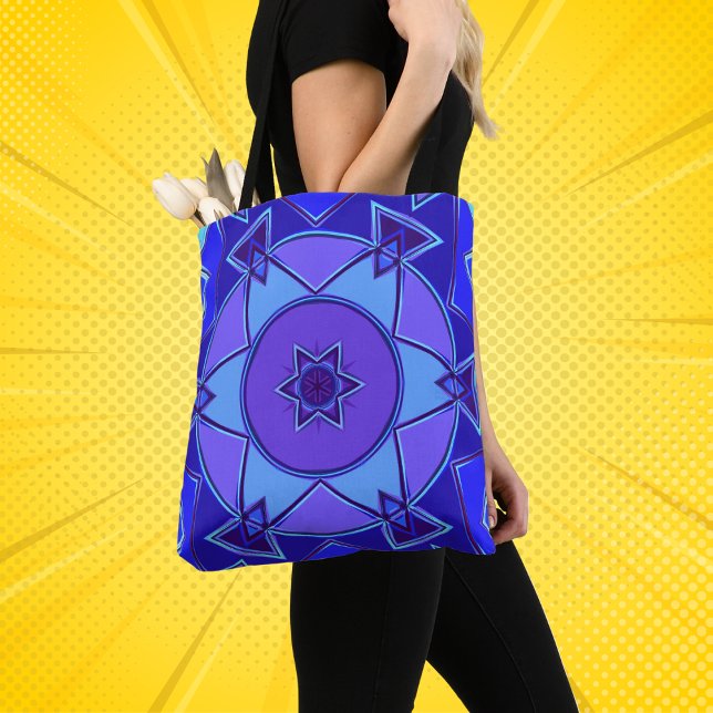 Tecknad Mandala Blue och Lila Tygkasse (Skapare uppladdad)