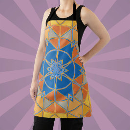Tecknad Mandala Blue Orange och Gult