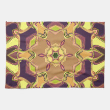 Tecknad Mandala Flower Gult Lila and Orange