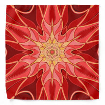 Tecknad Mandala Flower Red and Orange