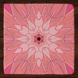 Tecknad Mandala Flower Rosa