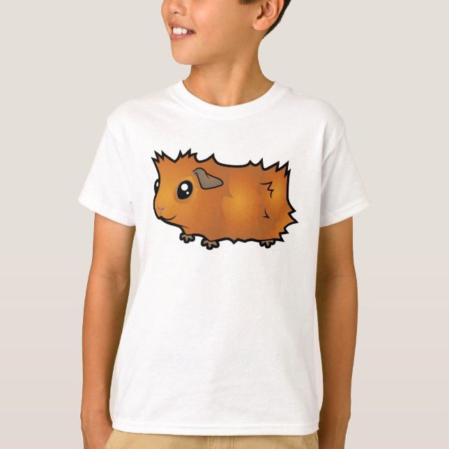 Tecknad marsvin (luddig) t shirt (Framsida)