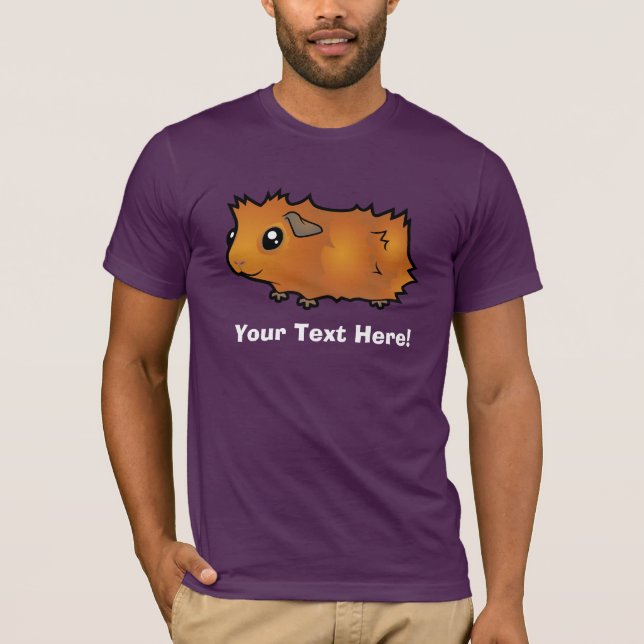 Tecknad marsvin (luddig) tee shirt (Framsida)