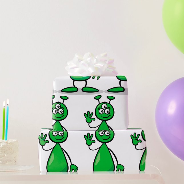 Tecknad Martian Presentpapper (Skapare uppladdad)