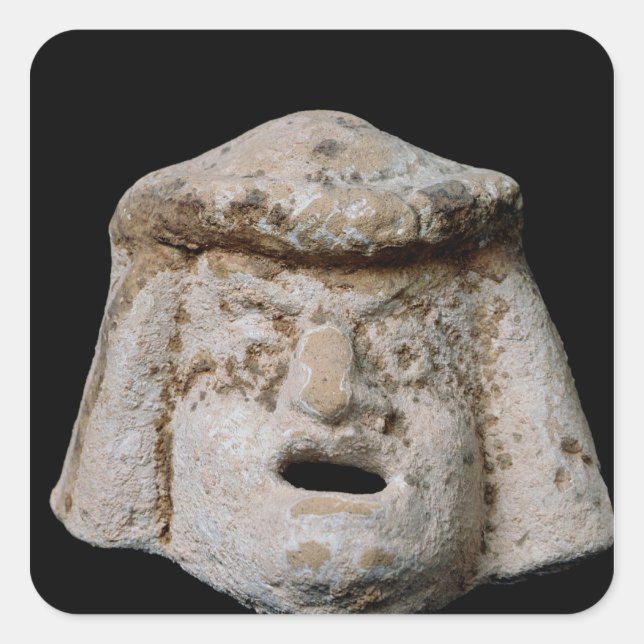 Tecknad mask fyrkantigt klistermärke (Framsida)