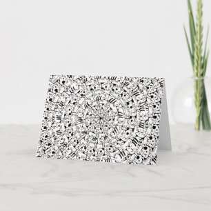 Tecknad massa katter Mandala konst design Kort