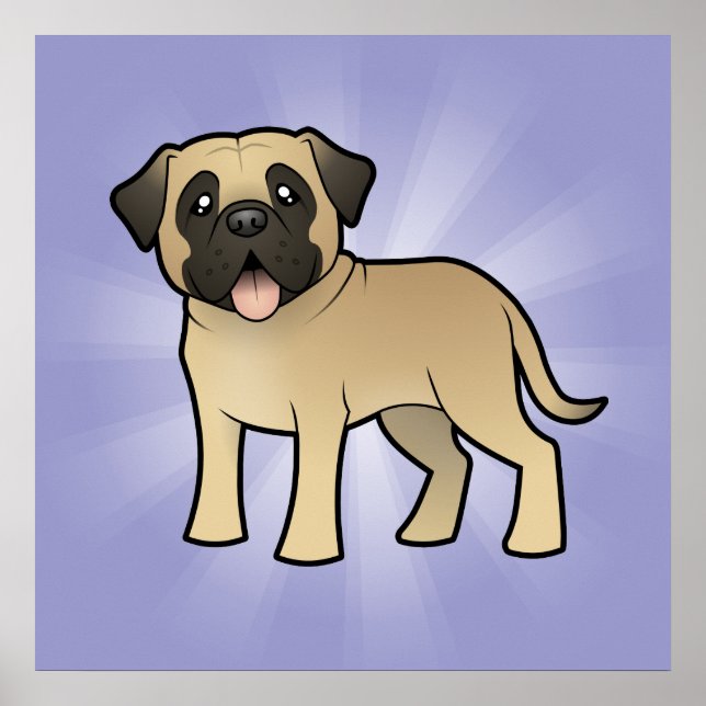 Tecknad Mastiff / Bullmastiff Poster (Framsidan)