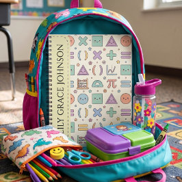 Tecknad matematik tillbaka till skolan mönster anteckningsbok