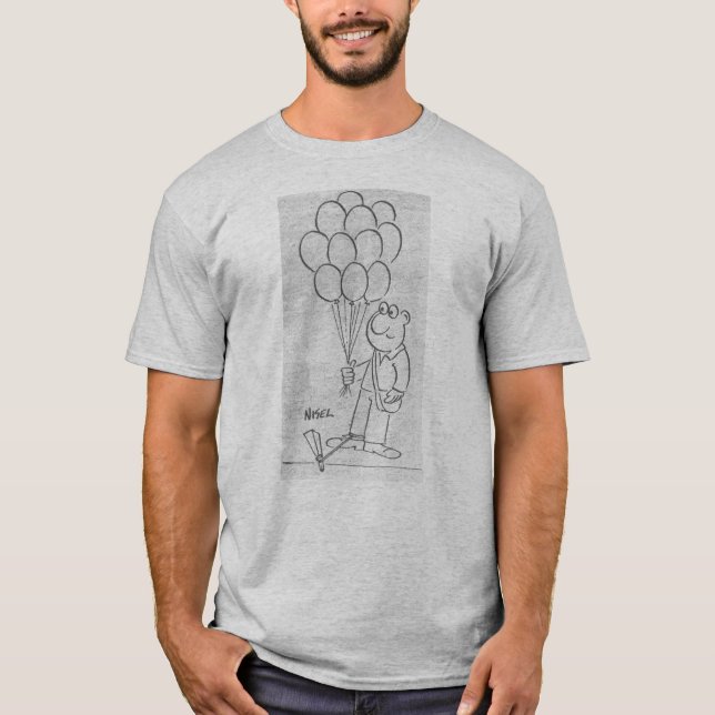 Tecknad med ballonger t shirt (Framsida)