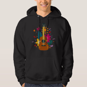 Tecknad med blommor och löv hoodie