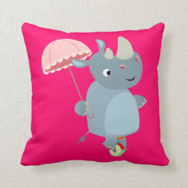 Tecknad med paraply på Unicle Pillow Kudde