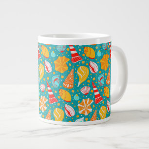 Tecknad med sand- och doodelornament jumbo mugg