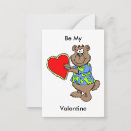 Tecknad med Valentine Heart Mini Kids-kort Anteckningskort