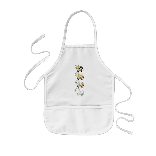 Tecknad Mejerikor Apron Barnförkläde (Framsidan)