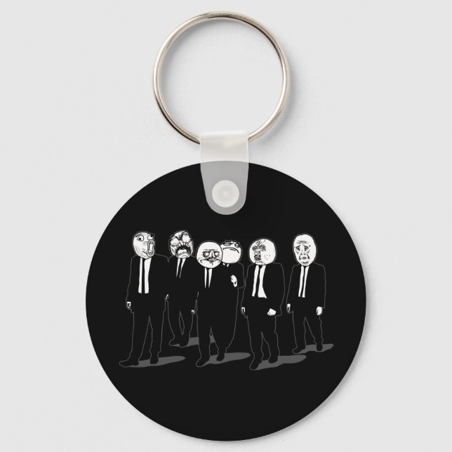 tecknad membran ansikte gång nyckelring (Framsida)