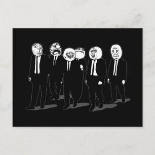 tecknad membran ansikte gång vykort