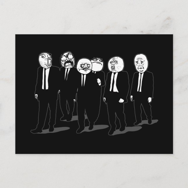 tecknad membran ansikte gång vykort (Framsida)