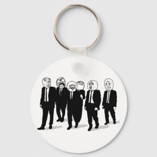 Tecknad Meme Ansikte Walking. Jag Gusta. Nyckelring